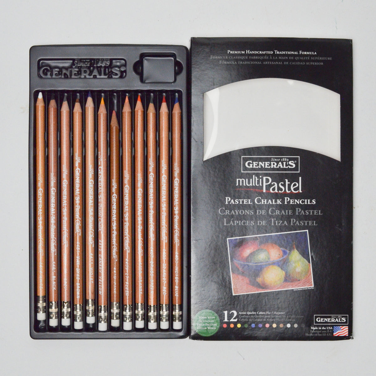 General's Multi Pastel Chalk Pencils Make & Mend