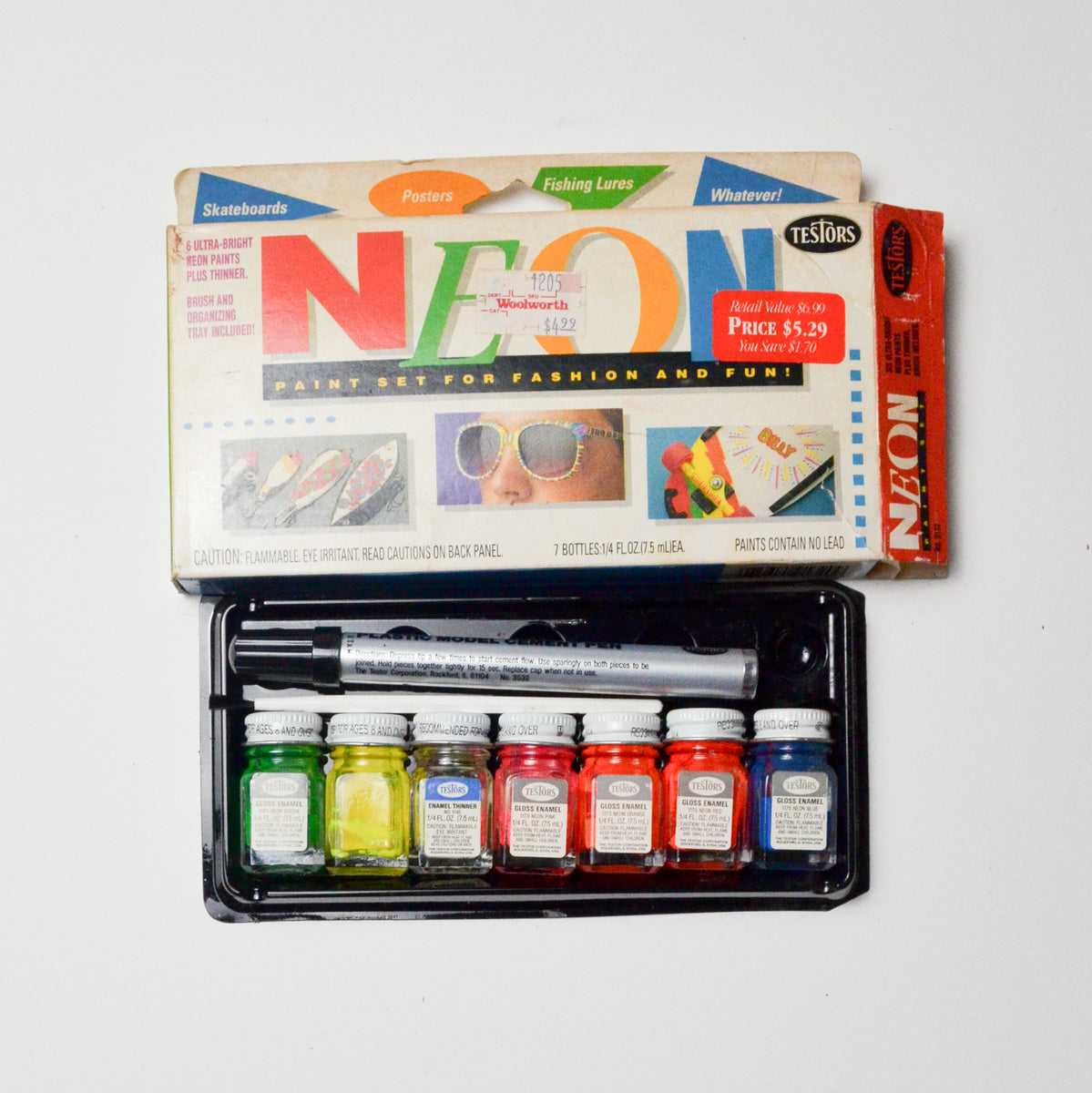 Testors Neon Enamel Paint Set Make & Mend