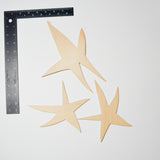 Wooden Abstract Star Cutouts - Set of 3