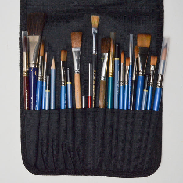 Paint Brushes + Pencils in Tool Case