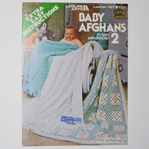 Baby Afghans 2 Leisure Arts Leaflet 101 Knitting + Crochet Pattern Booklet Default Title