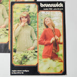 Brunswick Leaflet 7425 Raglan Sleeve Cardigan Knitting Pattern