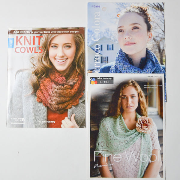 Scarves + Cowls Knitting Pattern Booklets - Set of 3