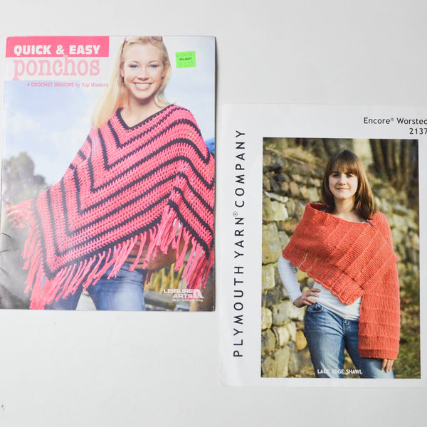 Poncho Knitting + Crochet Pattern Booklets - Set of 2