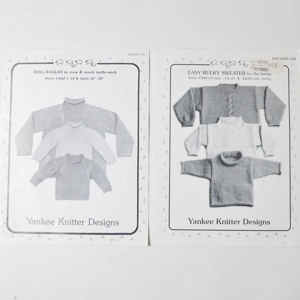 Yankee Knitter Designs Sweater Pattern Booklets - Set of 2