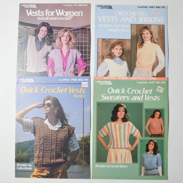 Crochet + Knit Vests Booklets - Set of 4