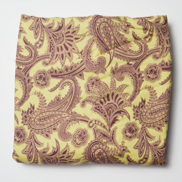 Yellow + Burgundy Paisley Lightweight Woven Fabric - 42" x 144"