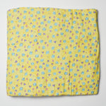 Yellow Flannel Fabric with Blue + Purple Shapes - 42" x 96"