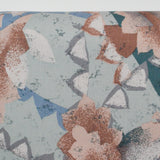 Green + Brown Abstract Geometric Woven Drapery Fabric - 55" x 112"
