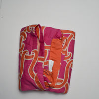 Pink + Orange Printed Woven Sheeting Fabric - 70" x 84"