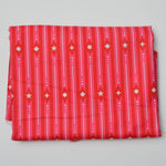 Red + Pink Star Striped Quilting Weight Woven Fabric - 44" x 76"