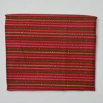 Red + Green Striped Quilting Weight Woven Fabric - 44" x 52"