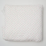 White + Pink Floral Quilted Fabric - 46" x 70"