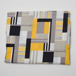 Gray + Yellow Patterned Quilting Cotton Fabric - 44" x 80"