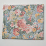 Pink, Yellow + Blue Floral Woven Drapery Fabric - 54" x 58"