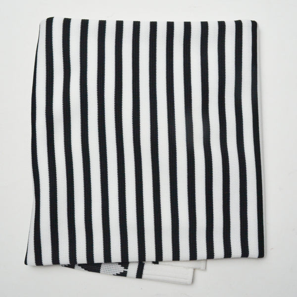 Black + White Striped Thick Knit Fabric - 46" x 60"