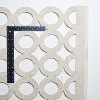 Beige-Gray Cutout Circles Thick Felt Fabric - 36" x 96"