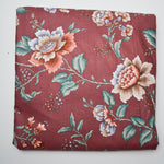 Muted Red Floral Scotchgard-Coated Waverly Drapery Fabric - 58" x 2 Yards