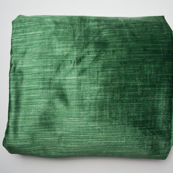 Green Striped Thick Velvet Upholstery Fabric - 58" x 156"