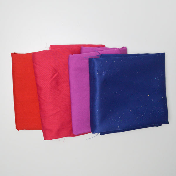 Red, Pink + Blue Woven Fabric Bundle Default Title