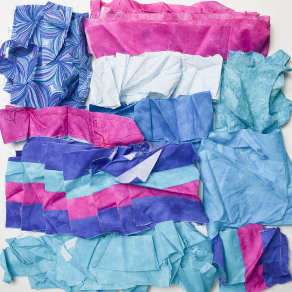 Blue + Pink Cut Fabric Bundle