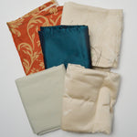 White, Orange + Green Mixed Weight Woven Fabric Bundle