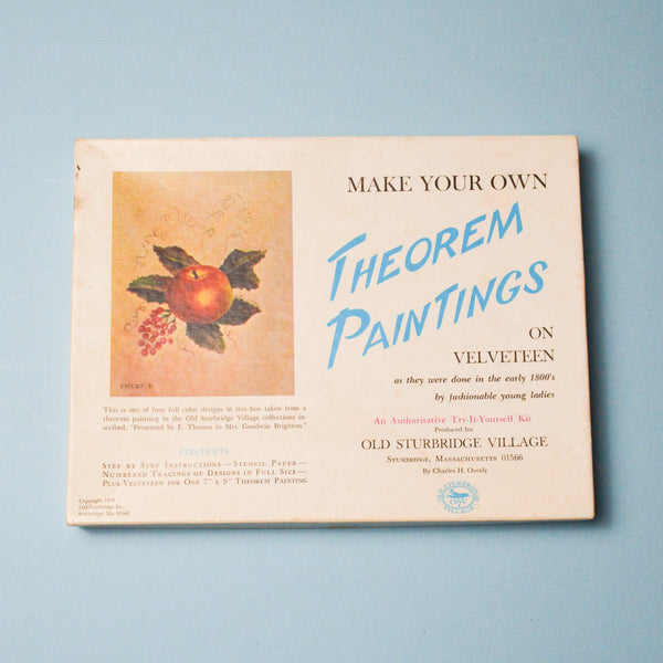 Make Your Own Theorem Paintings on Velveteen Sturbridge Village Kit