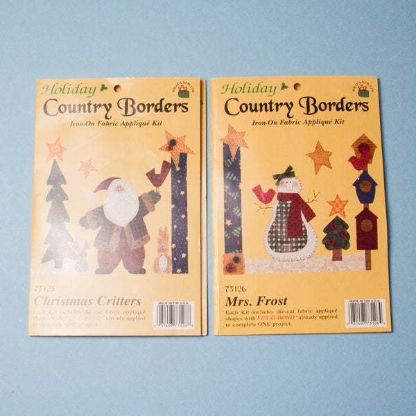 Holiday Country Borders Iron-On Applique Kit - Set of 2