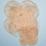 Tan Crochet + Filet Lace Doily Bundle