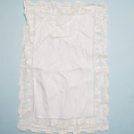 Linen with Embroidered Net Lace Edge - 12.5" x 18.5"