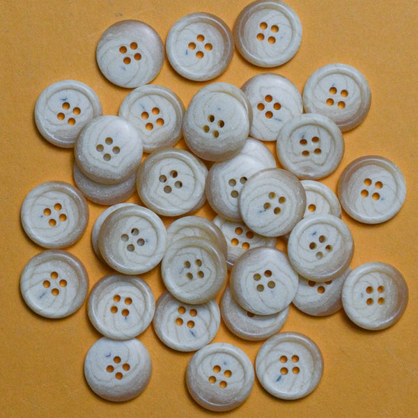 Tan + White Marbled 5/8" Buttons - Bag of 30+ Default Title