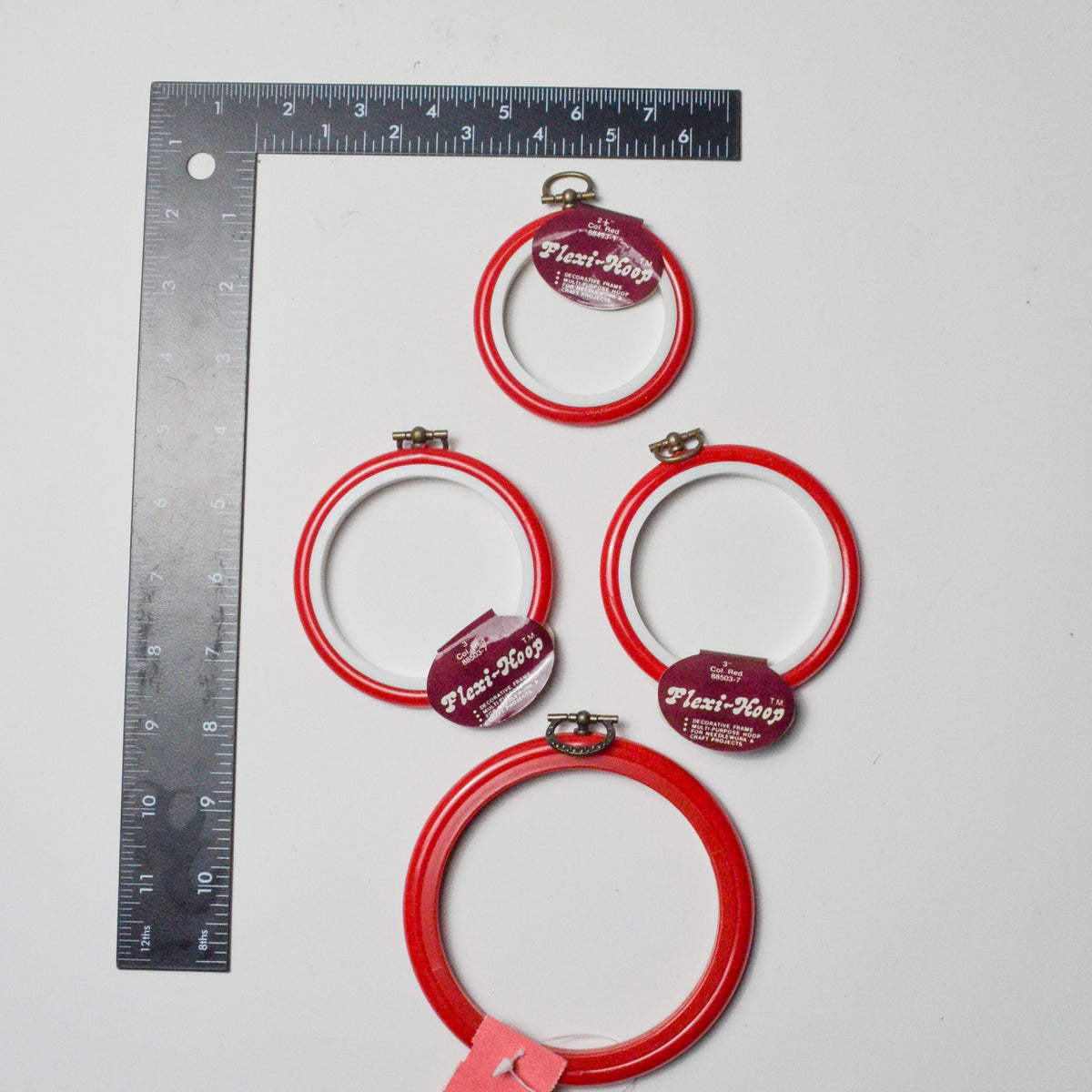 Red FlexiHoop Embroidery Hoops Set of 4 Make & Mend