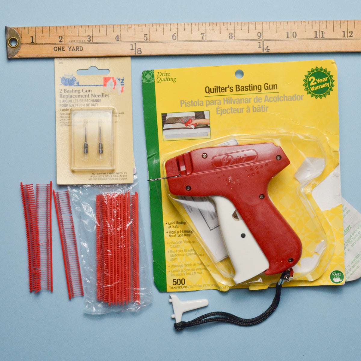 Quilter's Basting Gun with Tacks + Replacement Needles Make & Mend