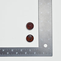 Dark Red-Brown Faceted Plastic Shank Buttons - Set of 2