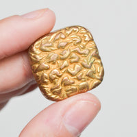 Gold Square Molded Plastic Shank Buttons - Set of 6