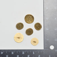 Gold Metal Roman Coin Shank Buttons - Set of 6