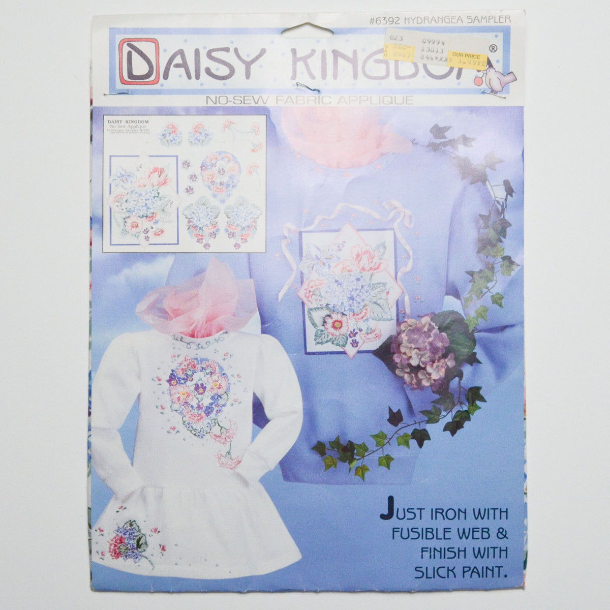 Daisy Kingdom Hydrangea No-sew Fabric Applique – Make & Mend