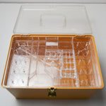 Wil-Hold Mustard Yellow Sewing Box with Clear Lid + 2 Storage Trays