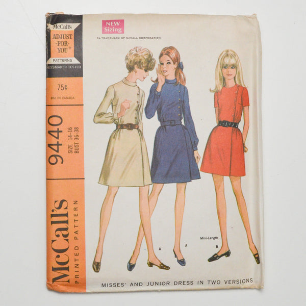 McCall's 9440 Dress Sewing Pattern Size 14-16