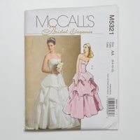 McCall's Bridal Elegance M5321 Sewing Pattern Size AA (6-12)