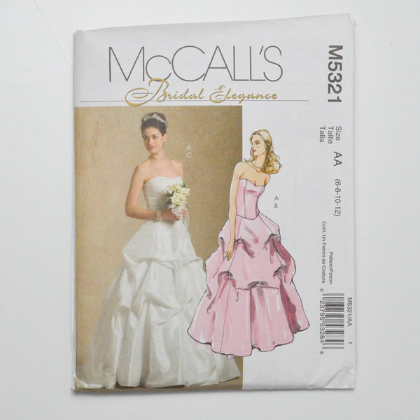 McCall's Bridal Elegance M5321 Sewing Pattern Size AA (6-12)
