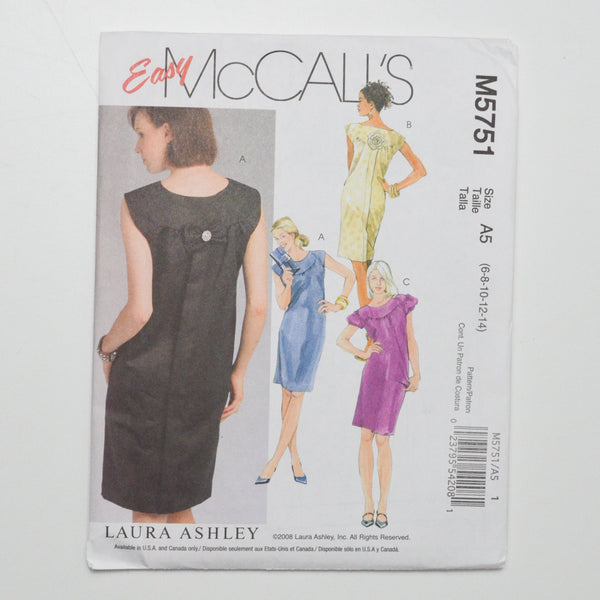 Easy McCall's M5751 Dress Sewing Pattern Size A5 (6-14)