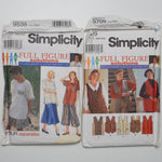 Simplicity Full Figure Solutions Sewing Pattern Bundle, Size GG (26W-32W) - Set of 2