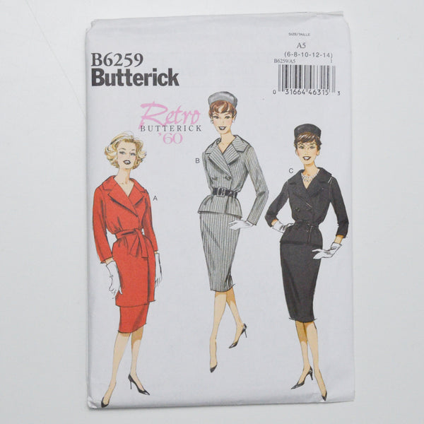Butterick B6259 60's Jacket, Skirt + Belt Sewing Pattern Size A5 (6-14)
