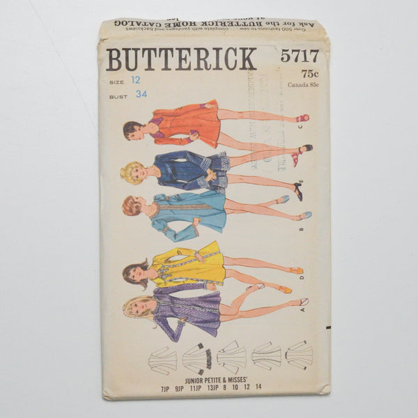 Butterick 5717 One Piece Dress Sewing Pattern Size 12