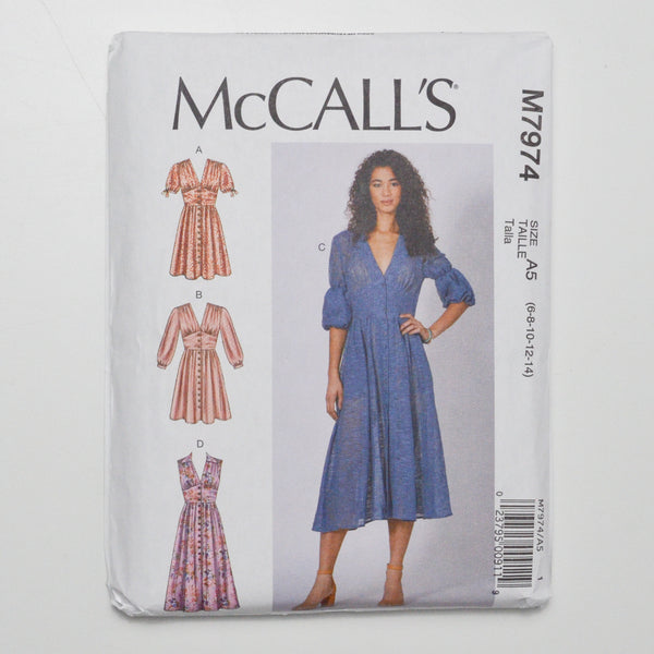 McCall's M7974 Dress Sewing Pattern Size A5 (6-14)