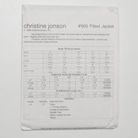 Christine Jonson Patterns 905 Fitted Jacket Sewing Pattern