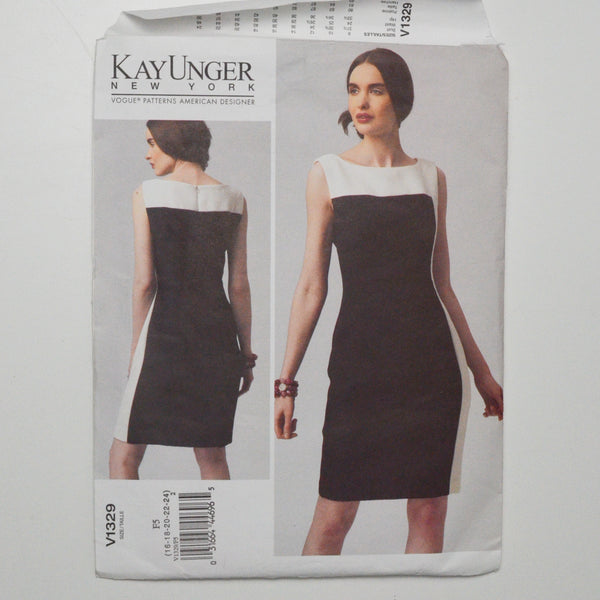 Vogue V1329 Kay Unger New York Dress Sewing Pattern Size F5 (16-24)