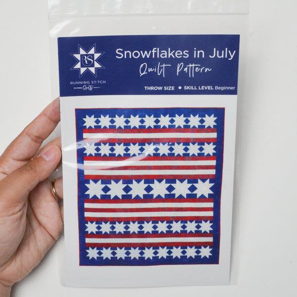 Running Stitch Arts Snowflakes in July Quilt Pattern