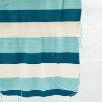 Blue + White Striped Crochet Blanket - 38" x 60" Default Title